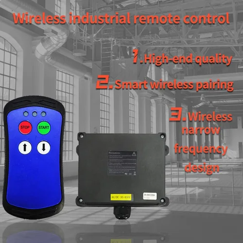 Vista 2 de A200 Industrial Control remoto inalámbrico grúa alzamiento 2 botón camión puerta trasera interruptor 12v transmisor y receptor