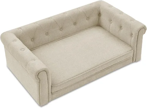 Vista 6 de KEIKI Cama para perros de 39 pulgadas para perros medianos y grandes, sofá cama elevada para mascotas, sofá cama elevada duradera para perros