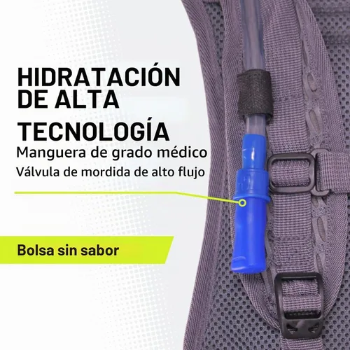 Vista 6 de VibrelliVibrelli Hydration Backpack & 2L Hydration Bladder - High Flow Bite Valve - Hydration Pack for Cycling, Running, Hiking Negro