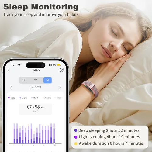 Vista 2 de Pulseras inteligentes para mujeres y hombres, rastreadores de actividad de salud con más de 120 modos deportivos, frecuencia cardíaca 24/7