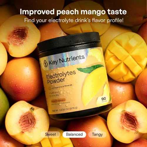 Vista 29 de KEY NUTRIENTS Electrolitos en polvo sin azúcar, limonada de maracuyá con 6 electrolitos y minerales, fibra prebiótica y polvos de hidratación