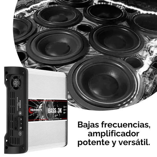 Vista 8 de Taramps BASS 3k 1 Ohm 1 canal Mosfet amplificador 3000 vatios RMS, monobloque, filtro subsónico, cruce de paso bajo, refuerzo de graves, RCA, clase