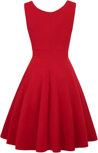 Vista 2 de Vestido de cóctel GRACE KARIN para dama de honor sin mangas con cuello en V
