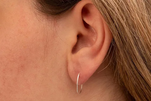 Vista 47 de Aretes de aro de oro de plata – Aretes de aro para mujer, dos piezas de aros de plata fina rellenos de oro, aro de hélice, anillo de tragus, aro