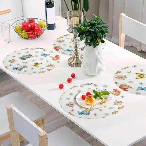 Vista 6 de Playful Kittens Table Placemat, Non Slip Heat Resistant Dinner Mat for Kitchen one sizex4