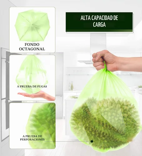 Vista 3 de FORID - Bolsas de basura compostables pequeñas de 1.2 galones, 150 unidades, mini forros fuertes para botes de basura de 5 litros, sin perfume
