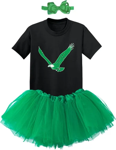 Vista 2 de Eagle - Conjunto de body deportivo Philly para bebé + falda tutú + diadema con lazo