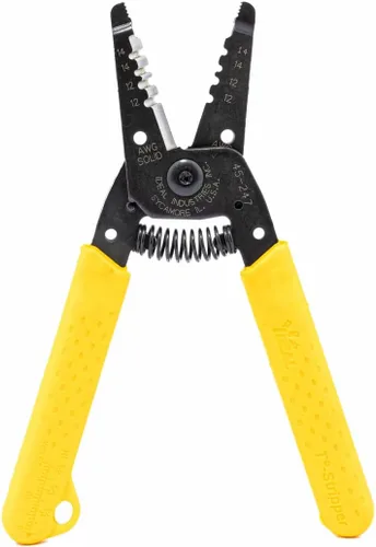 Vista 14 de IDEAL Electrical 45-249 12/2 NM T-Stripper - 2/12 AWG, pelacables con agujeros de bucle, nariz de alicate, apertura automática con resorte