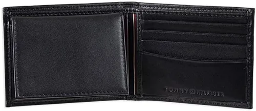 Vista 2 de Tommy Hilfiger Cartera de piel auténtica para hombre con ventana de identificación y múltiples ranuras para tarjetas