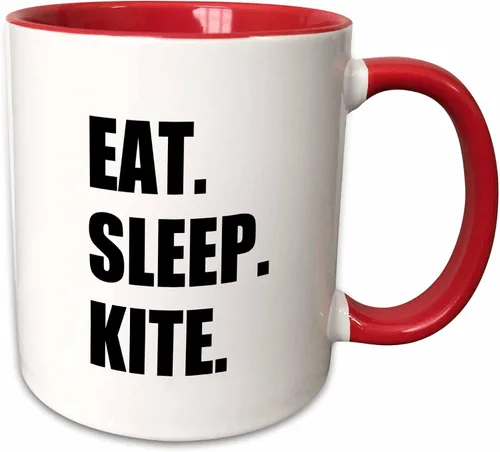 Vista 9 de 3dRose Eat Sleep Kite - Kitesurf kitesurf kitesurf surf 11oz Bicolor Negro Taza
