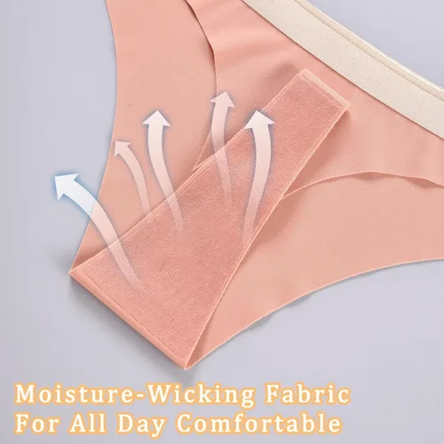 Vista 5 de Cinvik Tanga invisible para mujer, de corte alto, sin costuras, de tiro bajo, paquete de 6, 6 unidades-negrocafénaranjaverdecafénude