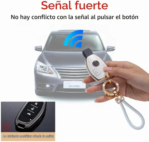 Vista 3 de Gematay Funda para llavero de Mercedes Benz con cordón, funda de TPU suave compatible con Mercedes Benz C E S M CLS CLK G Class Smart Key Holder