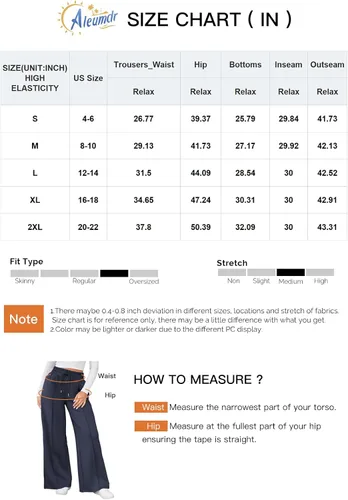 Vista 6 de Aleumdr Pantalones deportivos de cintura alta con cordón y pierna ancha con bolsillos, pantalones de yoga sueltos casuales para mujer