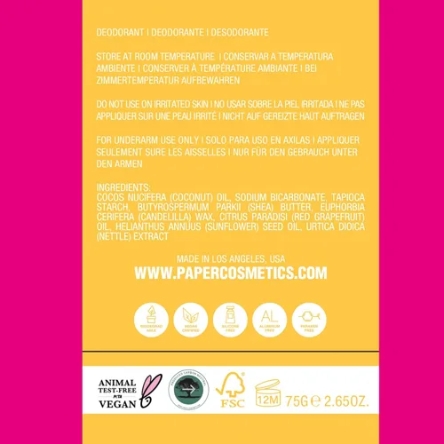 Vista 8 de PAPR-Desodorante natural en embalaje de papel sostenible sin residuos, desodorante vegano para hombres y mujeres, sin fragancia artificial, aluminio