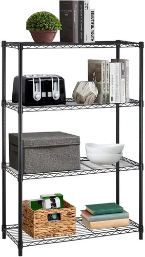 Vista 21 de BestOffice Estante de alambre de 4 niveles 12" x 18" x 44" Negro