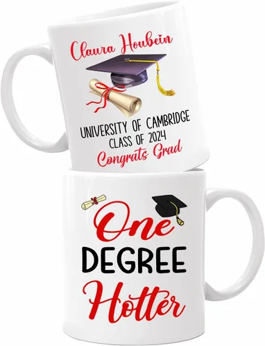 Vista 17 de Taza de viaje de graduación personalizada, Trust Me I Have A Master's Degree Destiny - Taza de café blanca, taza de café de graduación de 11 onzas