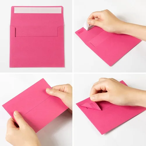 Vista 4 de Paquete de 100 sobres de invitación coloridos A2 autoadhesivos, 4.37 x 5.75 pulgadas Para invitaciones de boda y fiesta, para tarjetas
