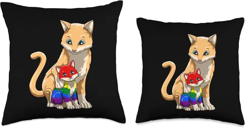 Vista 3 de T-Shirts and Gifts With LGBTQ Cats Cute LGBTQ Pride Anime Kawaii Girl - Almohada de 16 x 16 pulgadas, multicolor