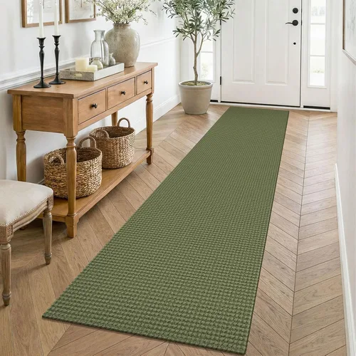 Vista 118 de KOZYFLY - Tapete para puerta de interior, lavable, pequeña, antideslizante, con respaldo de goma, felpudo de algodón para el hogar, color negro