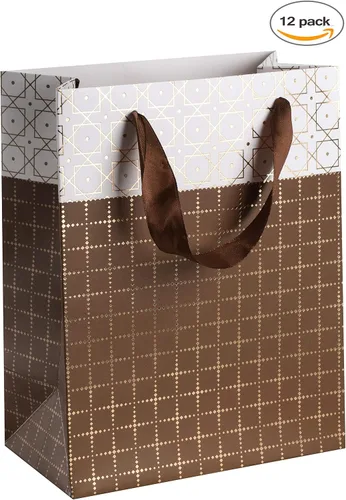 Vista 4 de Hammont Bolsas de regalo para dama de honor de boda, diseño de caja, regalos de fiesta, paquete de 12 bolsas de regalo estampadas con papel