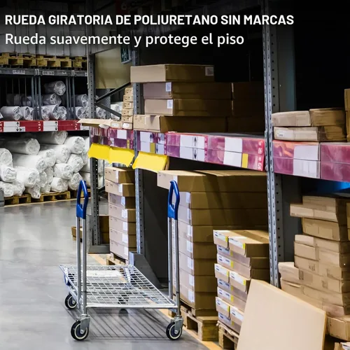 Vista 5 de Juego de 4 ruedas de poliuretano de 4 pulgadas para carrito de compras, capacidad de carga de 1200 libras en total