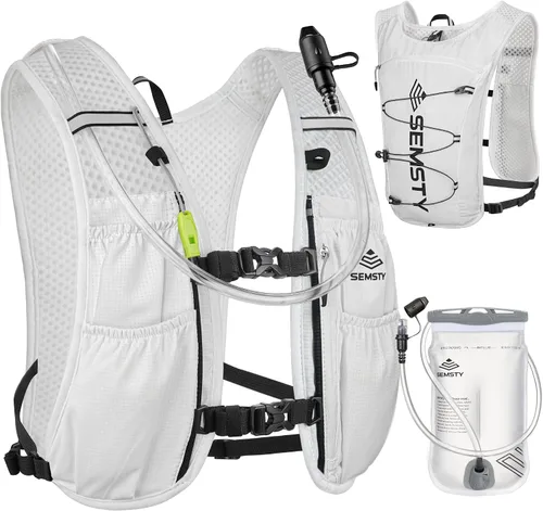 Vista 10 de Chaleco de Hidratación para Correr 5L, Paquete de Chaleco para Correr con Vejiga de Agua de 1.5L, Mochila de Agua Ligera para Senderismo, Correr