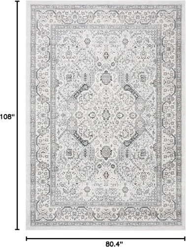Vista 103 de SAFAVIEH - Colección Isabella, alfombra decorativa - 2'2" x 5', azul y crema, diseño oriental, no desprende pelusa y fácil cuidado, ideal para áreas