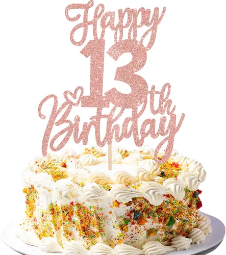 Vista 35 de 1 pieza de decoración para pastel de cumpleaños número 10 con purpurina y texto en inglés "Cheers to 10" Birthday Cake Pick Ten 10 Fabulous Cake
