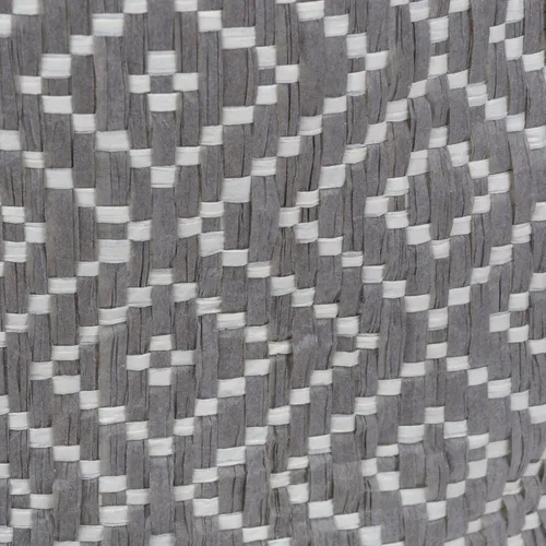 Vista 4 de DII Contenedor de almacenamiento de papel tejido, tejido de canasta de diamante, gris/blanco, grande