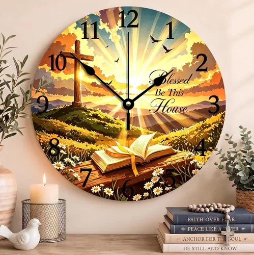 Vista 143 de Reloj con versículo bíblico con citas de Jesús, relojes de 0929Regalos Cristianos (2)