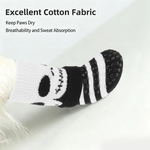 Vista 4 de PUPTECK Calcetines antideslizantes para perros con agarres de doble cara para perros pequeños, medianos y grandes, suelos de madera dura que evitan