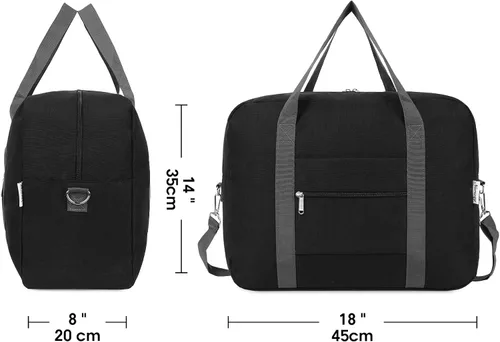 Vista 4 de For Spirit Airlines - Bolsa de viaje plegable de 18 x 14 x 8 pulgadas, bolsa de viaje para mujeres y hombres, 30L (negro