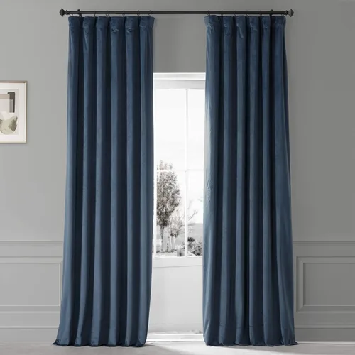 Vista 37 de HPD Half Price Drapes - Cortinas de terciopelo de lujo con bloqueo de luz para dormitorio (1 panel), 50W X 84L, cortinas Hotel con bloqueo de luz