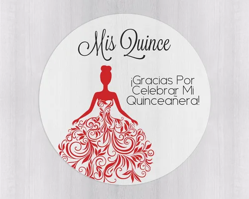 Vista 6 de Calcomanías de quinceañera de 40 quilates, membrillo Mis, español o inglés para cumpleaños número 15 (027-E-BK-C) (inglés - negro - transparente)