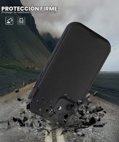 Vista 5 de Funda para iPhone 11 con Clip para Cinturón, Soporte y 2 Protectores de Pantalla, Protección Completa Resistente, Funda a Prueba de Golpes y Caídas