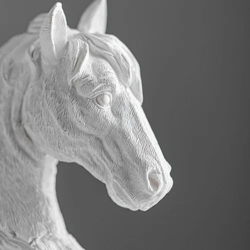 Vista 3 de Decoración de estatua de cabeza de caballo, figuras de resina, 3 esculturas para arreglo adorno, regalo coleccionable, L