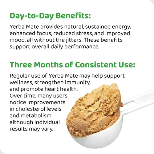 Vista 4 de Té instantáneo de yerba mate - Aumenta la energía, la concentración, la inmunidad y la salud cardiovascular con extracto puro orgánico consentrado