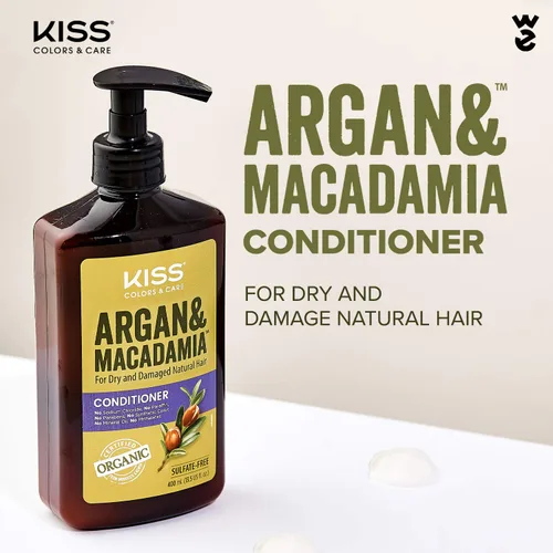 Vista 5 de KISS Color & Care Argan & Macadamia para cabello seco y dañado Set de champú y acondicionador natural