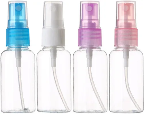 Vista 11 de SINIDE Botellas de spray vacías de 3.4 fl oz/3.4 onzas, juego de mini botellas de viaje de plástico azul de niebla fina, contenedores portátiles