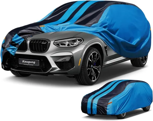 Vista 45 de Kaugung Funda impermeable para automóvil BMW Serie 3 (1999-2025), cubierta exterior completa para automóviles, ligera, resistente al sol, UV