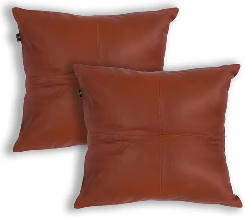 Vista 22 de Funda de almohada de cuero de cordero 100% cuero de cordero – Funda de cojín para sofá – Fundas decorativas para sala de estar y dormitorio, cuero