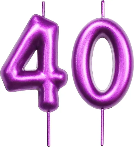 Vista 332 de DERVENTA Vela con números de 2.36 pulgadas, decoración perfecta para cumpleaños, brunch, postre, pastel, 1 pieza (número 0 rosa)