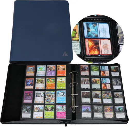 Vista 12 de Carpeta de tarjetas coleccionables 2000, carpeta de tarjetas de 16 bolsillos con anillas en D para tarjetas 2016, carpeta grande de colección