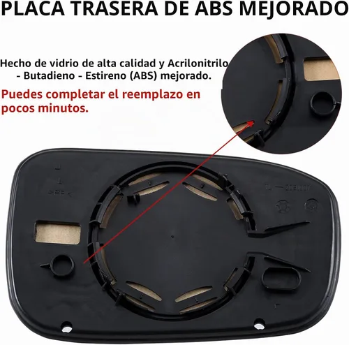 Vista 4 de Espejo lateral del conductor de repuesto para Honda Accord 2003, 2004, 2005, 2006, 2007, espejo retrovisor convexo, espejo retrovisor lateral