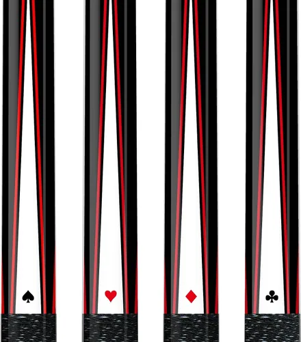 Vista 7 de ASKA Juego de 4 tarjetas y dados para billar, arce canadiense Hard Rock de 58 pulgadas, punta dura de 0.512 in, pesos mixtos
