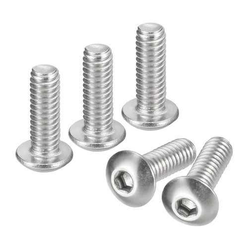 Vista 20 de Uxcell tornillos de cabeza de botón #8-32x1, 20 unidades, pernos hexagonales de acero inoxidable 304, tornillos de rosca completa con cabeza