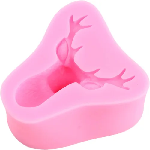 Vista 6 de Molde de silicona para ciervos de Navidad, moldes de fondant 3D, molde de alce para decoración de pasteles de Navidad, decoración de cupcakes