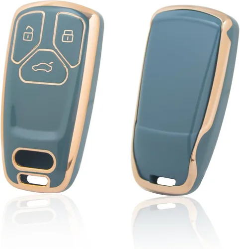 Vista 14 de Xotic Tech - Funda protectora de TPU con 3 botones de protección completa para llave sin llave, control remoto, con llavero compatible con Audi A3