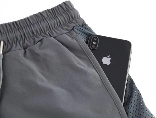 Vista 5 de Rexcyril Pantalones cortos de entrenamiento para hombre de 3 pulgadas de secado rápido, para gimnasio, culturismo, pantalones cortos deportivos