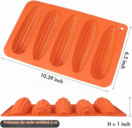 Vista 2 de Webake Juego de 2 moldes de silicona para pan de mazorca de maíz para hornear maíz para perros, pan de maíz del sur